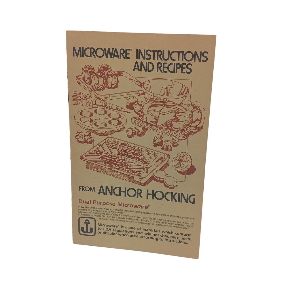 Booklet Microware Instructions & Recipes From Anchor Hocking Microwave Cooking